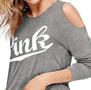 New Pink Cold Shoulder Sweater